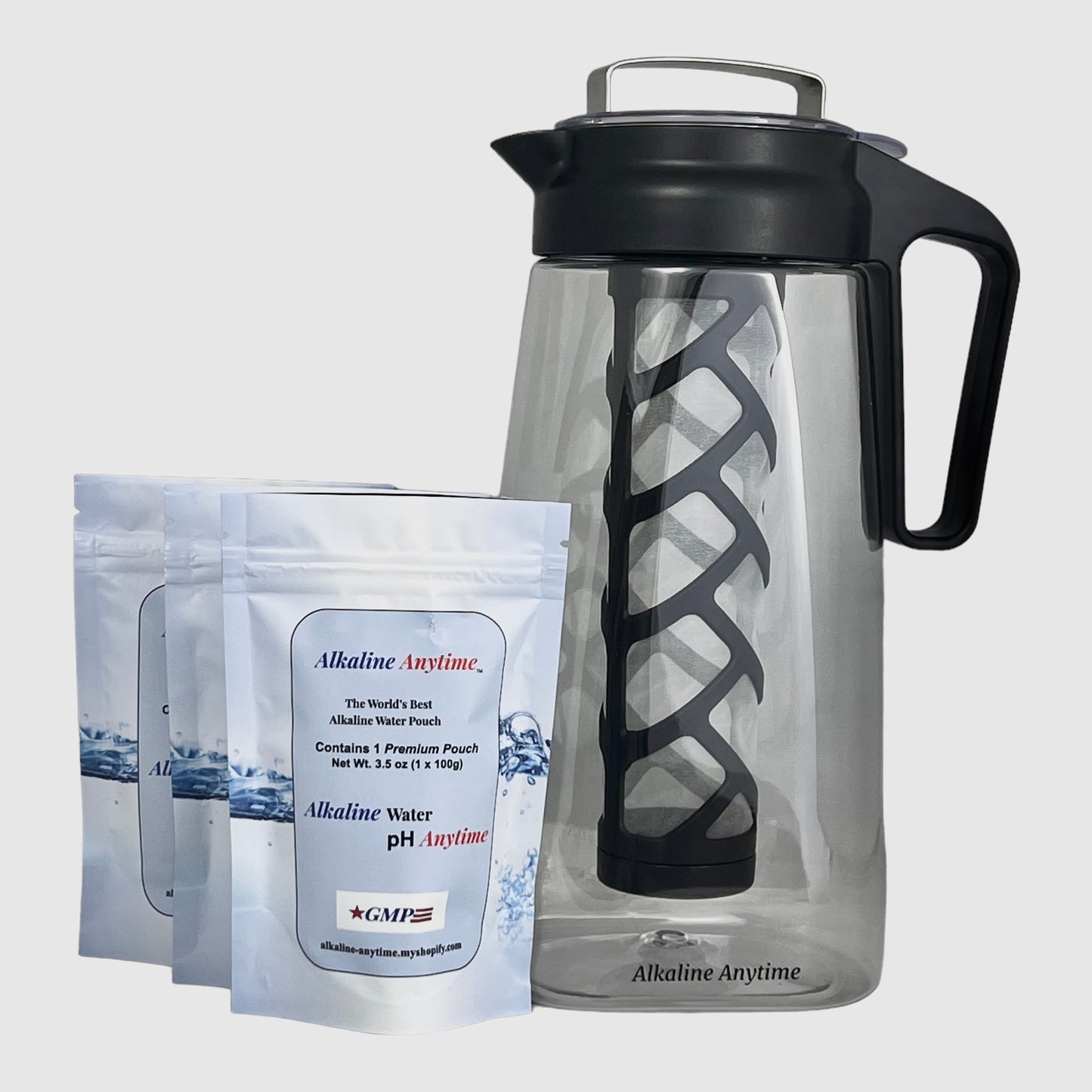 Alkalischer Wasserfilter Pitcher Infuser, Tritan Pitcher 2L | 9,5 pH-Alkalifilter | Teekanne | BPA-freie Eiskaffeemaschine aus Tritan | Teekanne