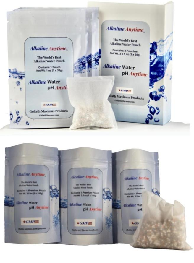 Alkaline Anytime Filter Bundle: Weltbestes alkalisches Wasser - 3 Packungen mit 30 g und 3 Packungen mit 100 g, passen in jeden Behälter -9,5 pH + ionisierte Elektrolyte