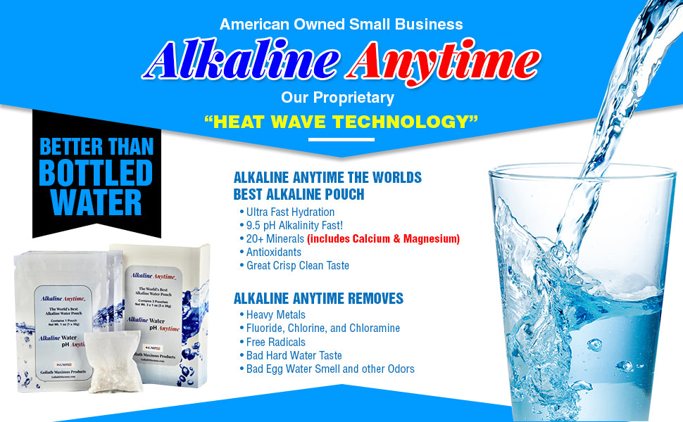 Alkaline Anytime Filter Bundle: Weltbestes alkalisches Wasser - 3 Packungen mit 30 g und 3 Packungen mit 100 g, passen in jeden Behälter -9,5 pH + ionisierte Elektrolyte