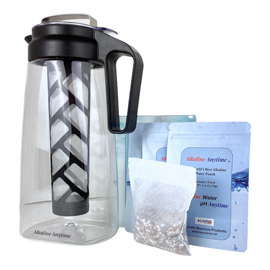 Alkalischer Wasserfilter Pitcher Infuser, Tritan Pitcher 2L | 9,5 pH-Alkalifilter | Teekanne | BPA-freie Eiskaffeemaschine aus Tritan | Teekanne