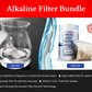 Alkaline Anytime Filter Bundle: Weltbestes alkalisches Wasser - 3 Packungen mit 30 g und 3 Packungen mit 100 g, passen in jeden Behälter -9,5 pH + ionisierte Elektrolyte