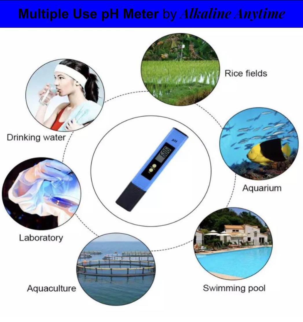 Digitales PH-Messgerät und PH-Wassertester, Stifttester für pH-Wasser, Trinkwasser, Wasserflaschen, Wasserkrüge, Schwimmbäder, Aquarien und Hydroponik.